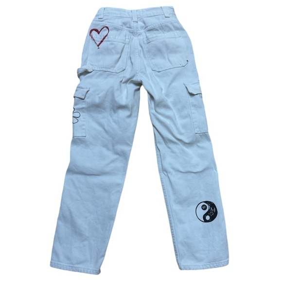 PACSUN Sketchbook Cargo Skater High Rise Carpenter Floral Size 22  **Flawed** - Picture 6 of 9